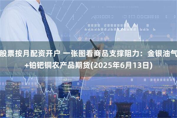 股票按月配资开户 一张图看商品支撑阻力：金银油气+铂钯铜农产品期货(2025年6月13日)
